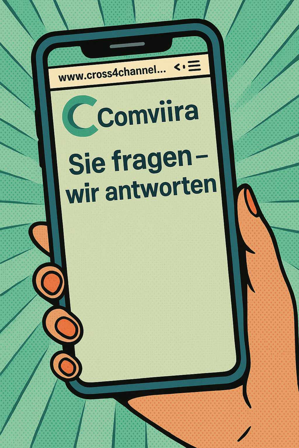 Smartphone mit WhatsApp Broadcast-Nachricht – effiziente Unternehmenskommunikation